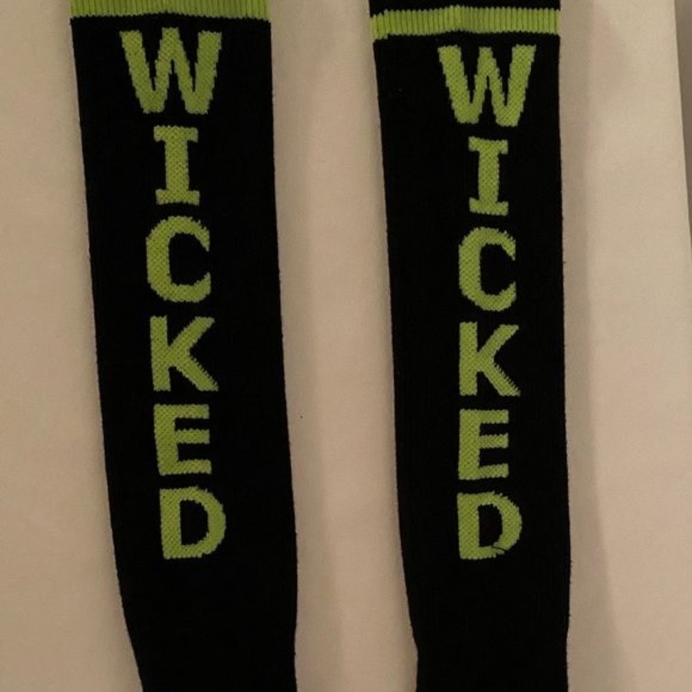 Wicked Socks - Black with lime green writing